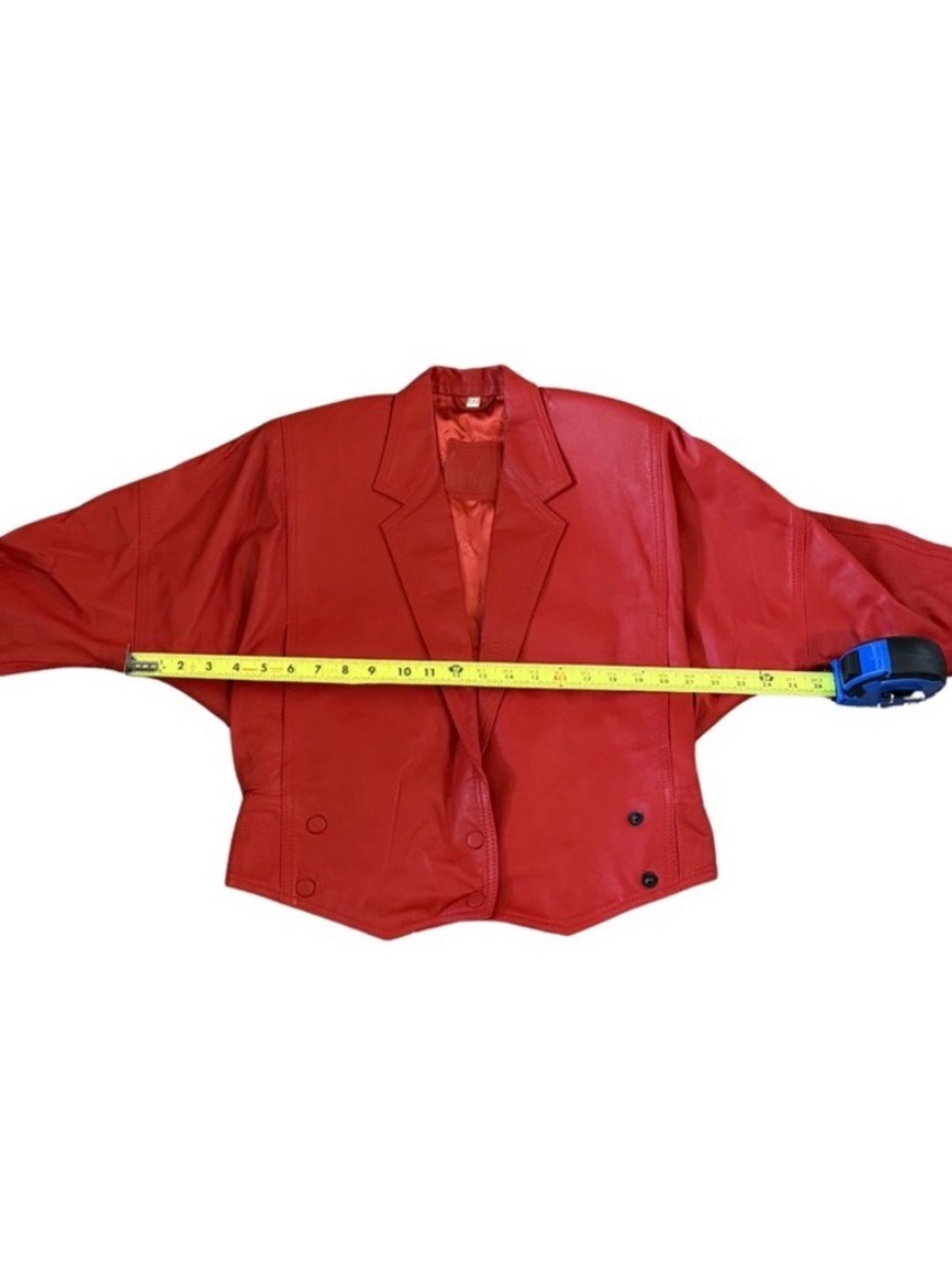 LEXIO Red Leather Jacket and Skirt Set - Picture 3 of 12